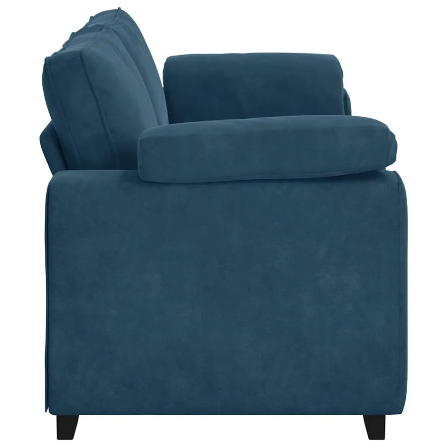 Canapé 3 places bleu velours 220x77x82 cm - 5