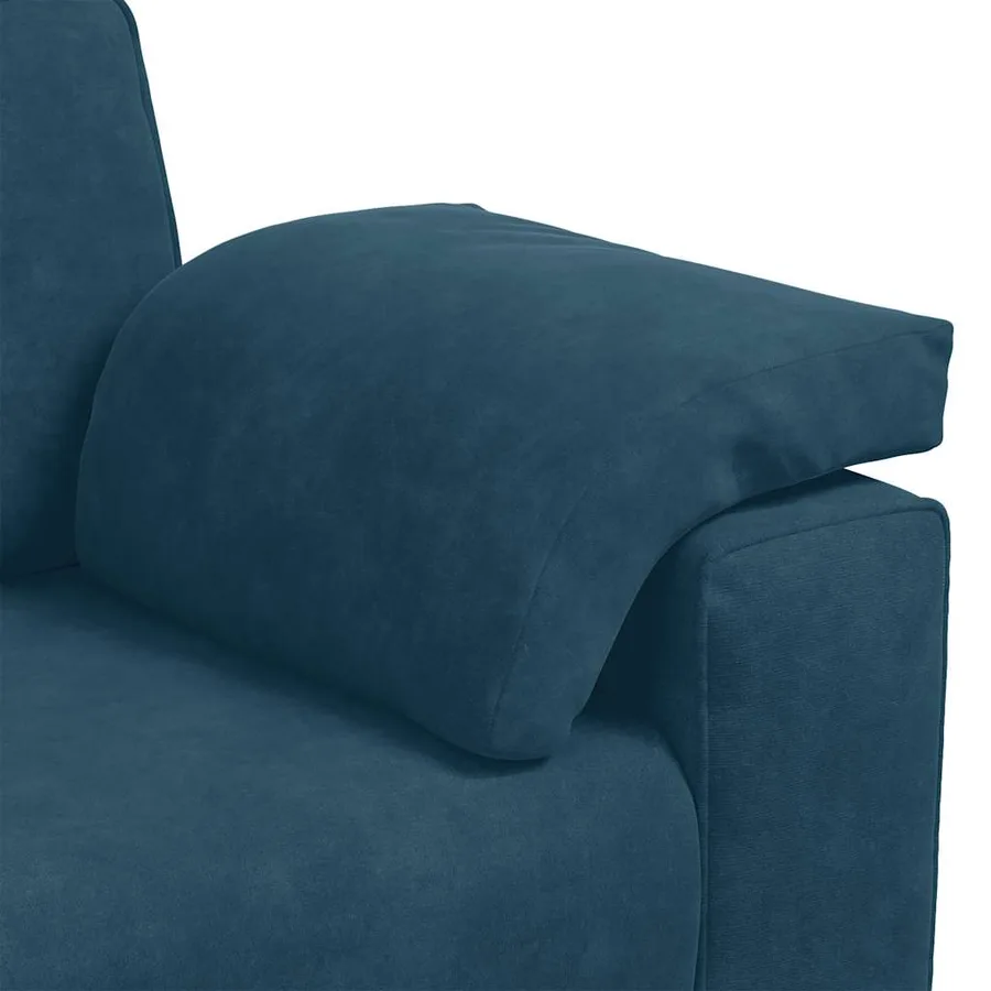 Canapé 3 places bleu velours 220x77x82 cm - 7