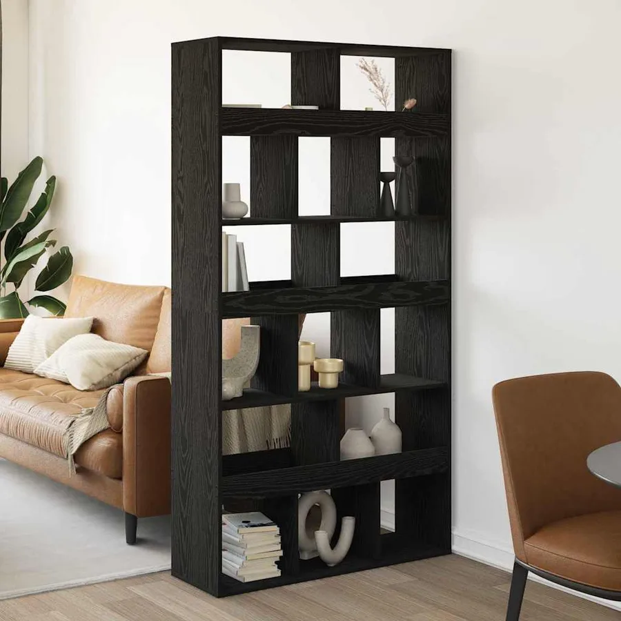 Bibliothèque 15 niveaux 100 x 33 x 187,5 cm Chêne noir - 4