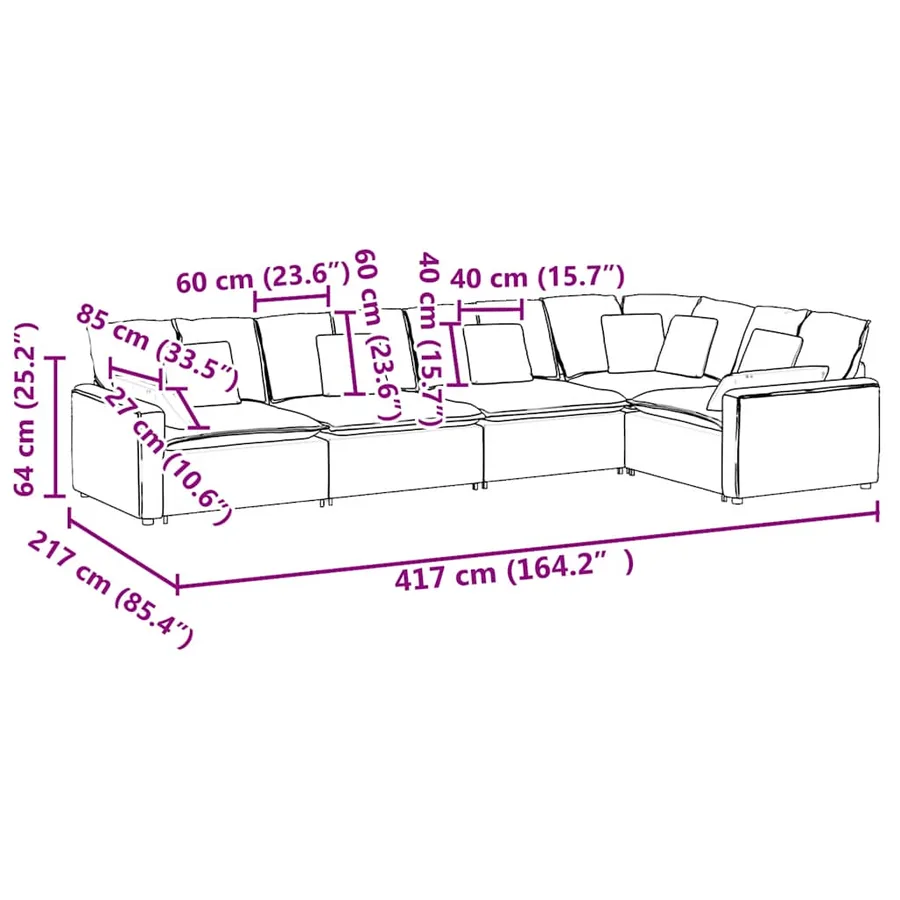 Canapé modulable avec coussins velours gris clair - 12