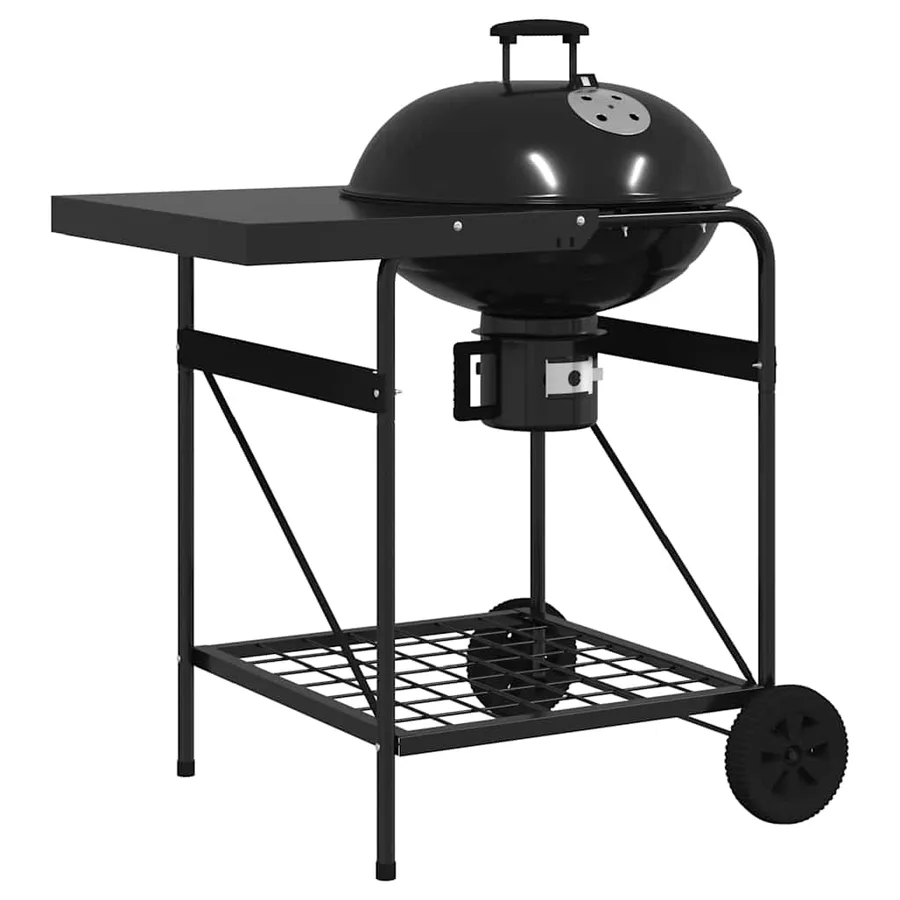 Grill extérieur avec roue Noir 91 x 71 x 107 cm Métal - 4