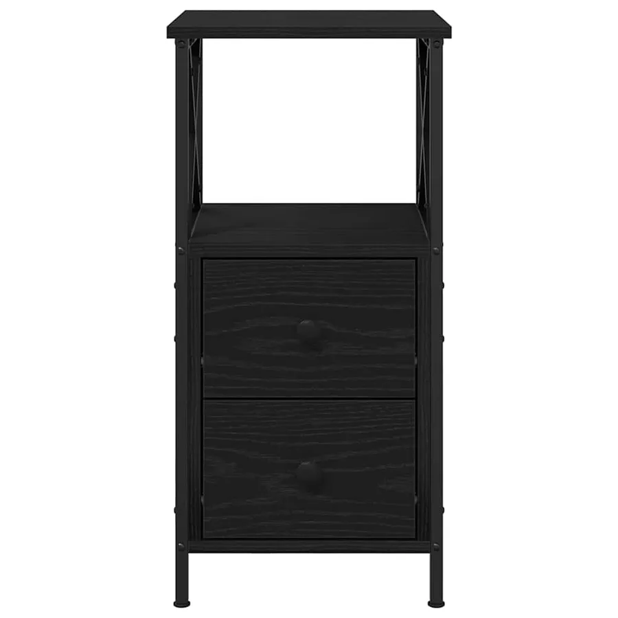 Cabinet de chevet avec tiroir Chêne noir 34 x 35,5 x 70 cm - 7
