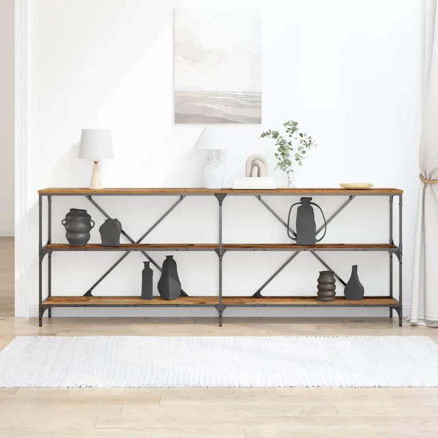 Table console Bois ancien 200 x 30 x 75 cm Bois d'ingénierie - 4
