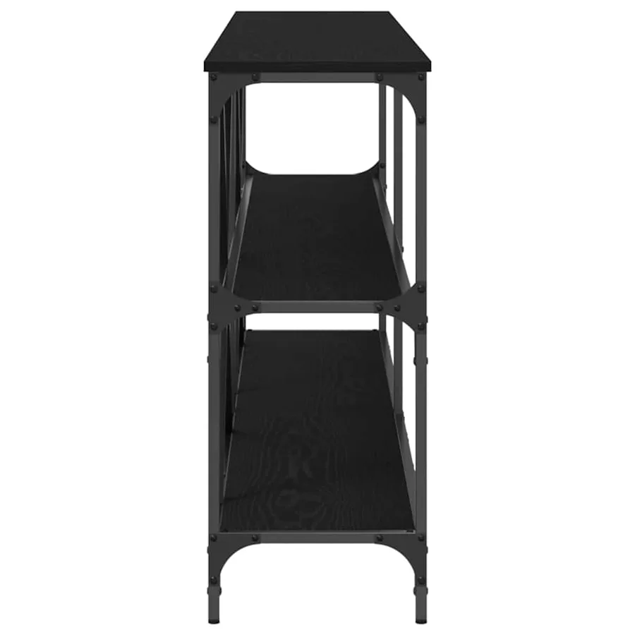 Table console Chêne noir 200 x 30 x 75 cm Bois d'ingénierie - 6