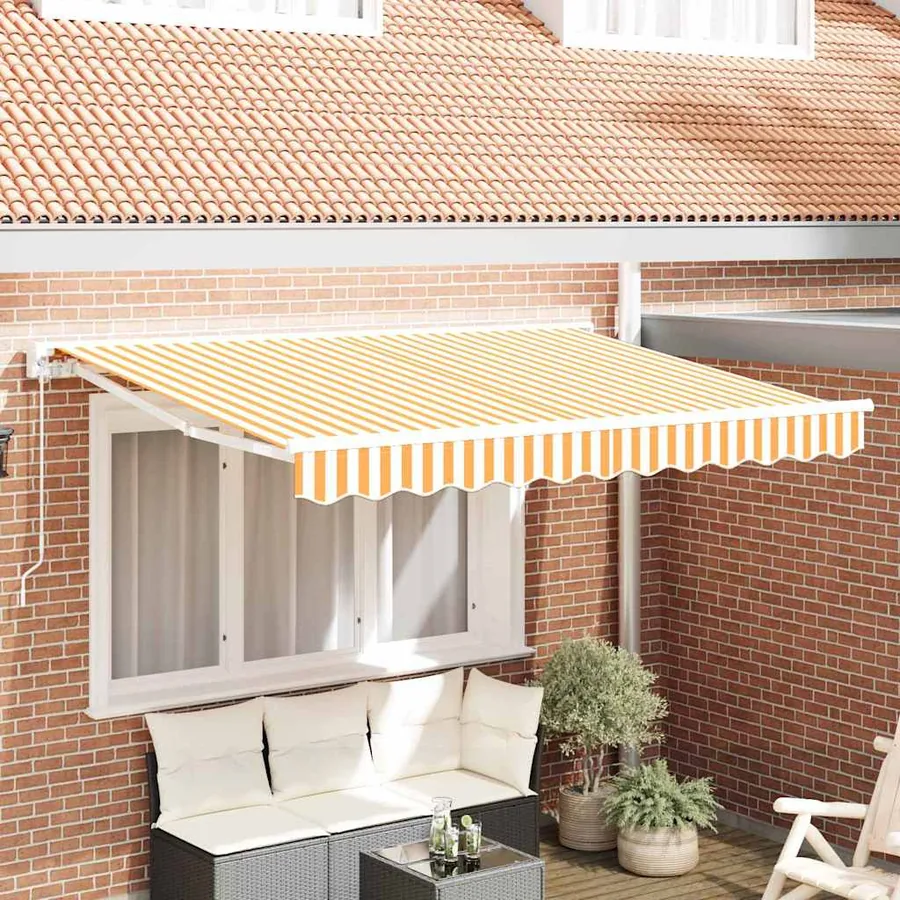 Toile de rechange pour auvent Jaune et blanc 3 x 2 m Polyester