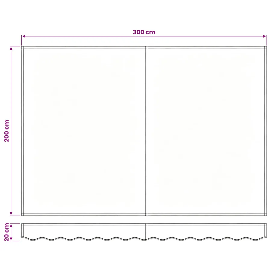 Toile de rechange pour auvent Jaune et blanc 3 x 2 m Polyester - 9