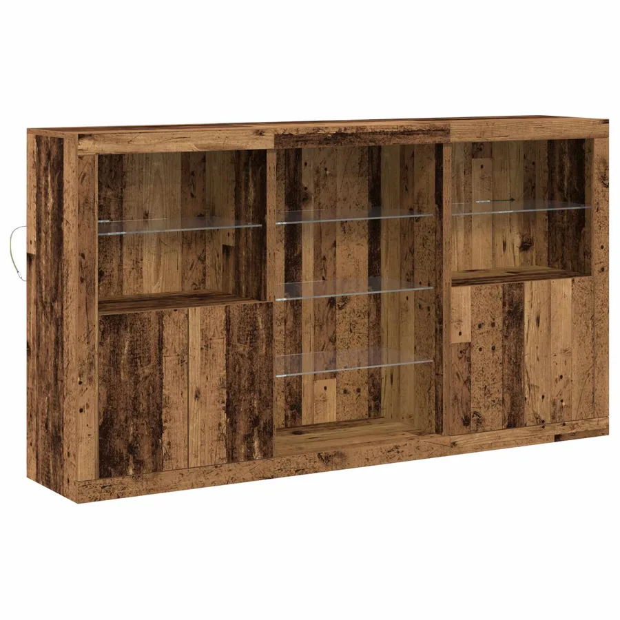 Buffet LED Bois ancien 181,5 x 37 x 100 cm Bois d'ingénierie - 2