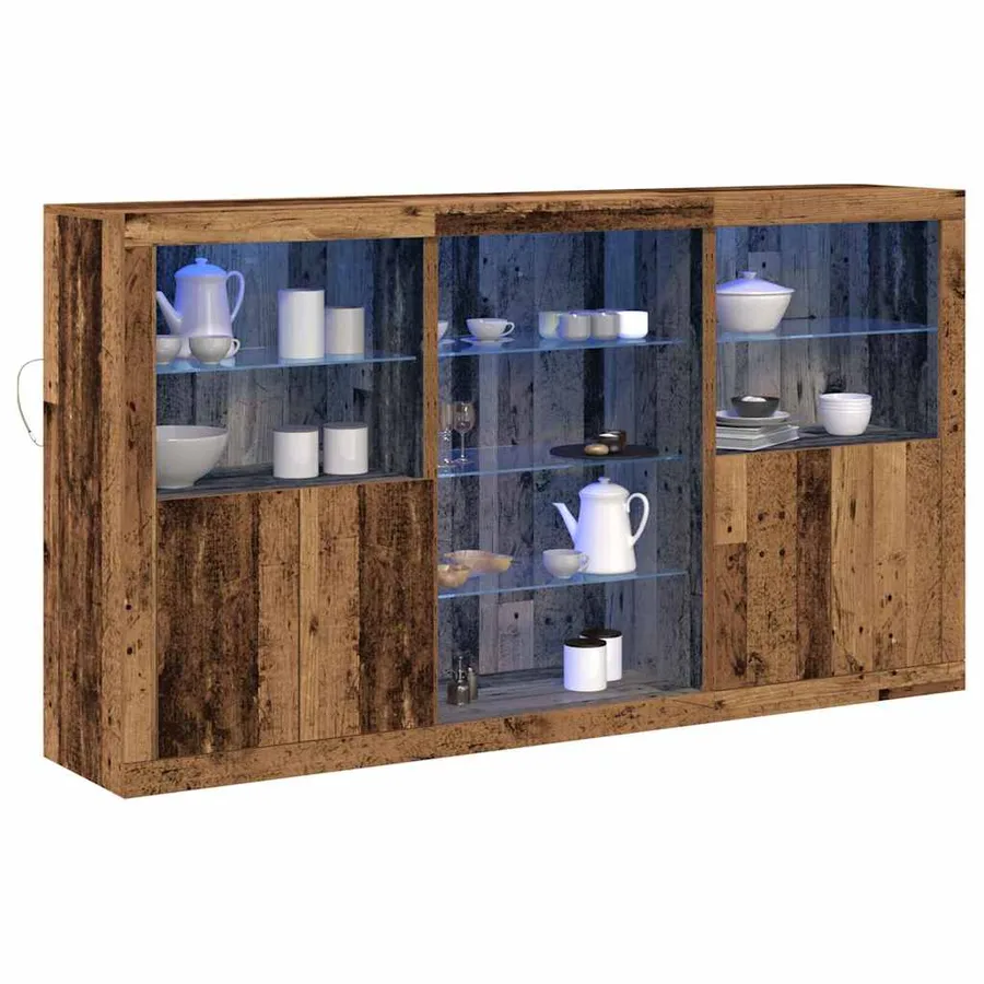 Buffet LED Bois ancien 181,5 x 37 x 100 cm Bois d'ingénierie - 3