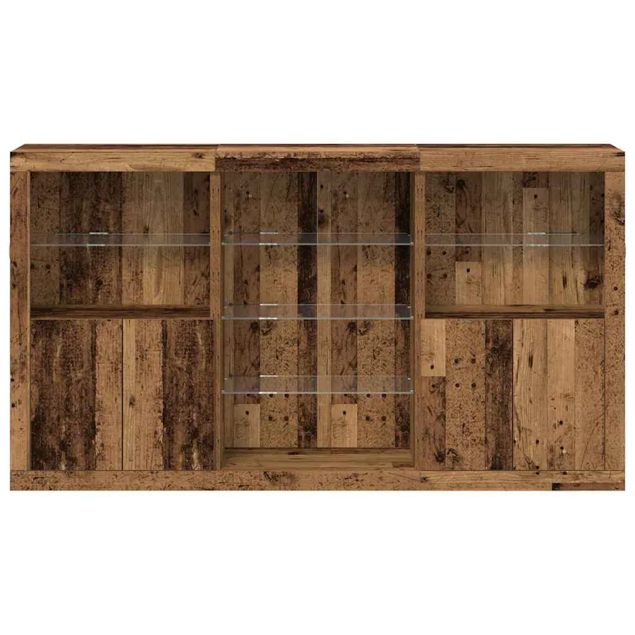 Buffet LED Bois ancien 181,5 x 37 x 100 cm Bois d'ingénierie - 6