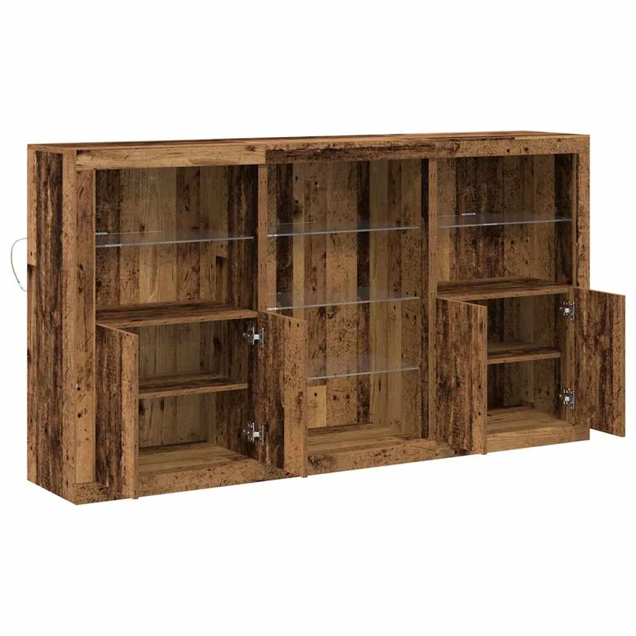 Buffet LED Bois ancien 181,5 x 37 x 100 cm Bois d'ingénierie - 7