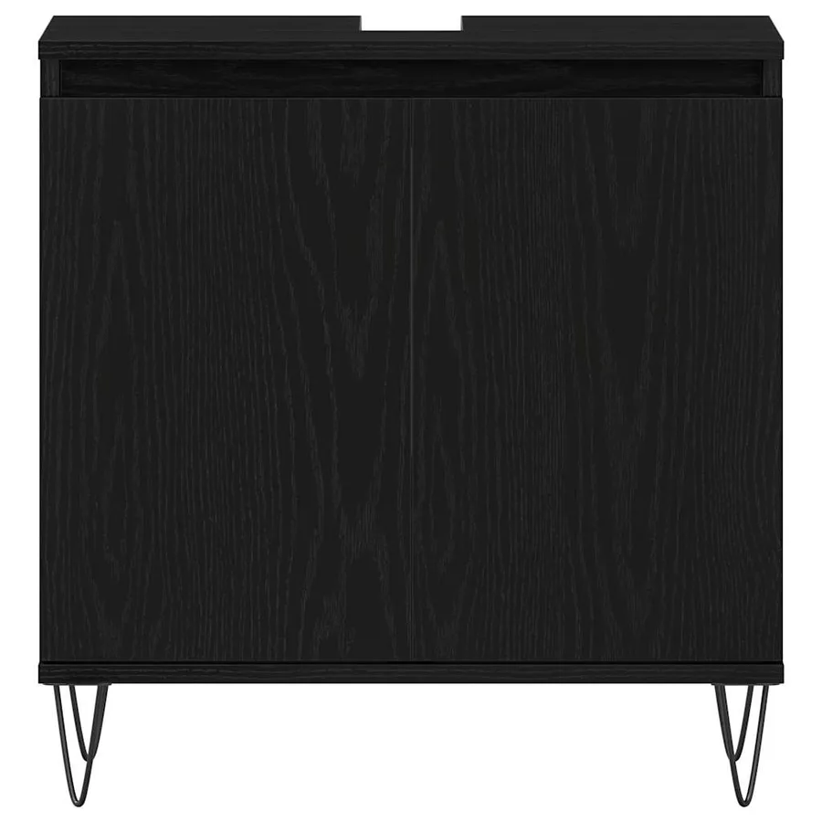 Meuble de Lavabo de Salle de Bain Chêne noir 58 x 33 x 60 cm - 6