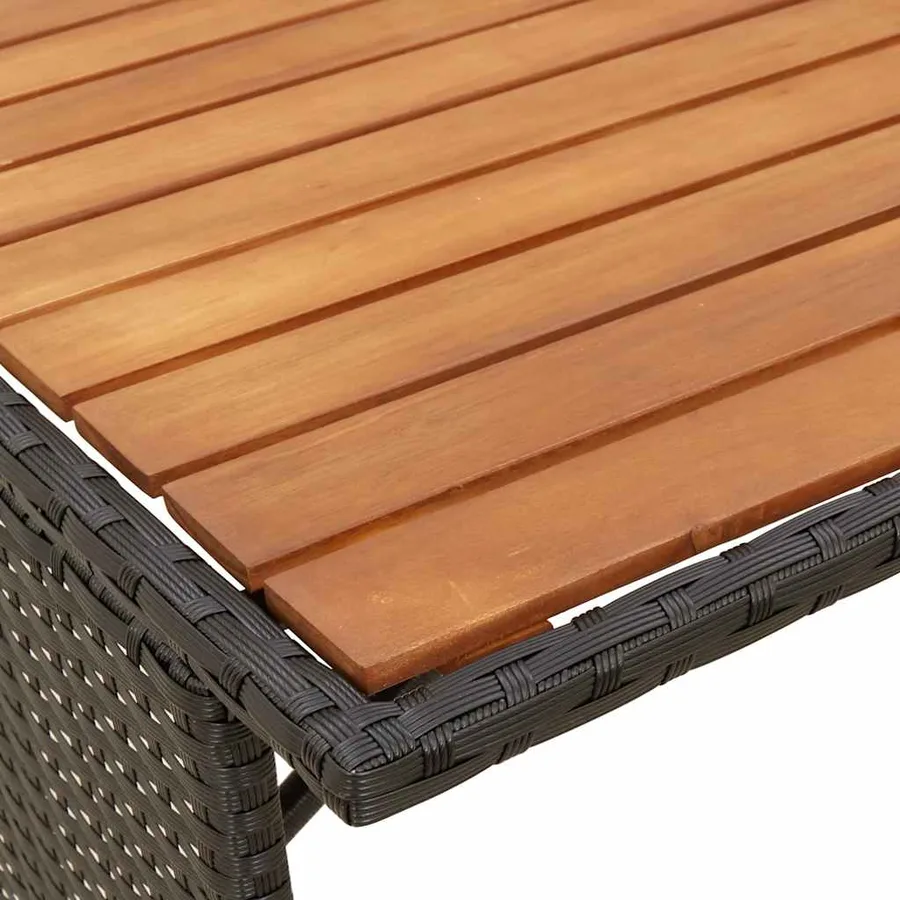 Ensemble de salle à manger de jardin 3 pcs avec coussins noir résine tressée - 11