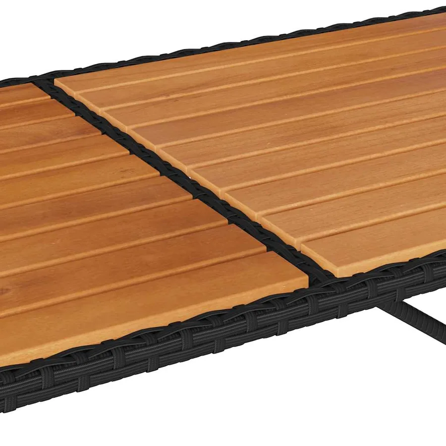 Ensemble de salle à manger de jardin 3 pcs avec coussins noir résine tressée - 13
