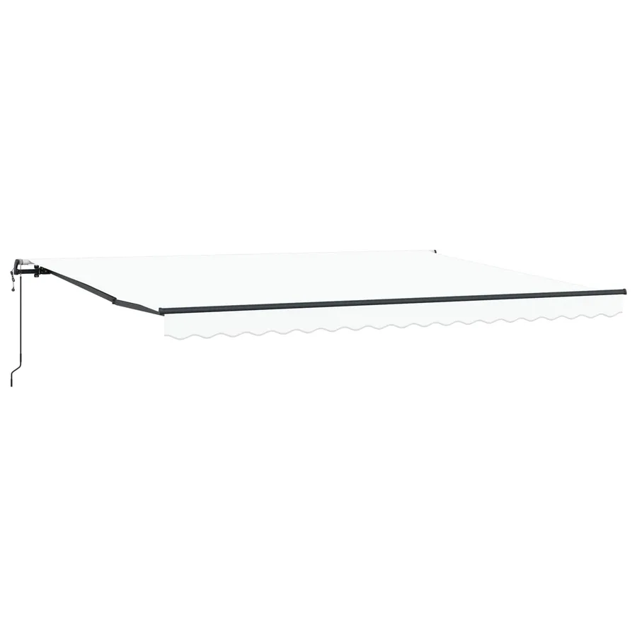 Auvent rétractable Blanc 450 × 350 cm Tissu et Aluminium - 2