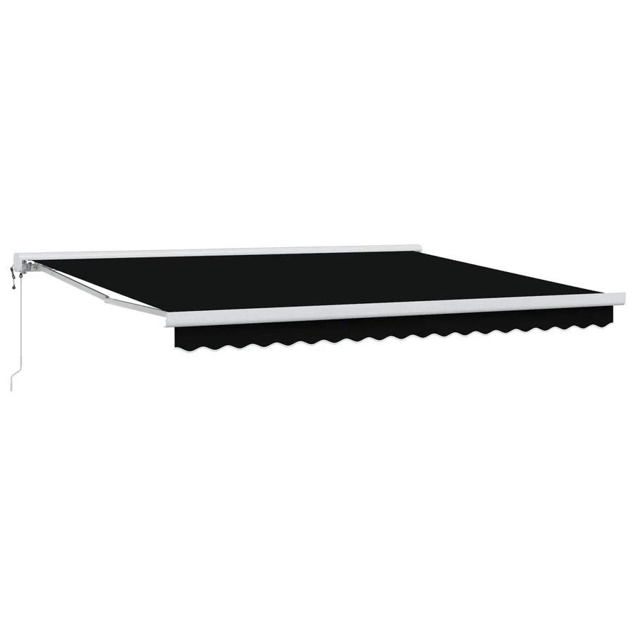 Auvent rétractable Noir 400 × 300 cm Tissu et Métal