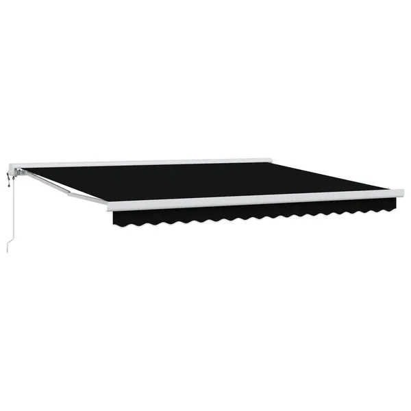 Auvent rétractable Noir 400 × 300 cm Tissu et Métal