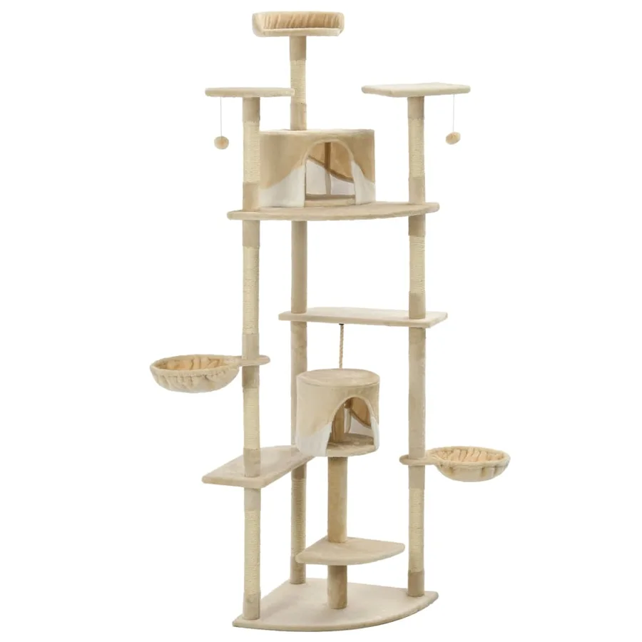 Arbre à chat avec griffoirs en sisal 203 cm Beige et Blanc - 3