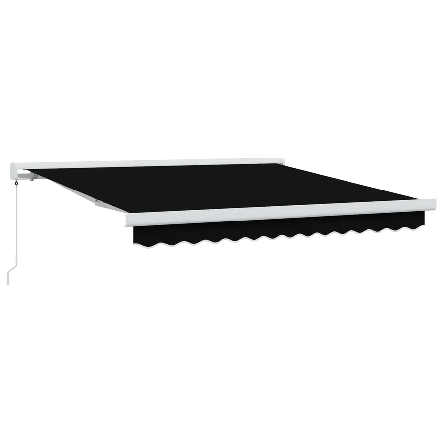 Auvent rétractable Noir 350 x 250 cm Toile et Aluminium