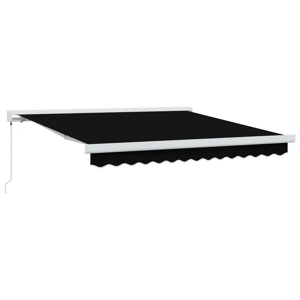 Auvent rétractable Noir 350 x 250 cm Toile et Aluminium