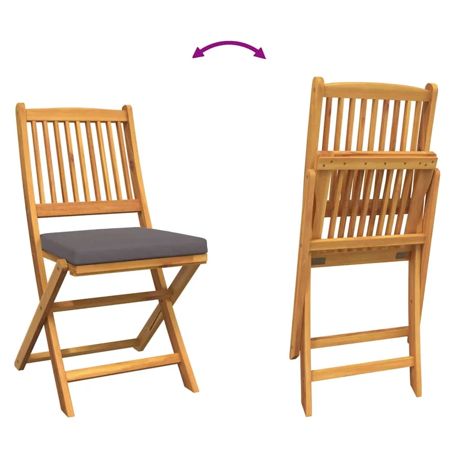 Ensemble bistro de jardin 3 pcs Marron Bois d'Acacia Massif - 13