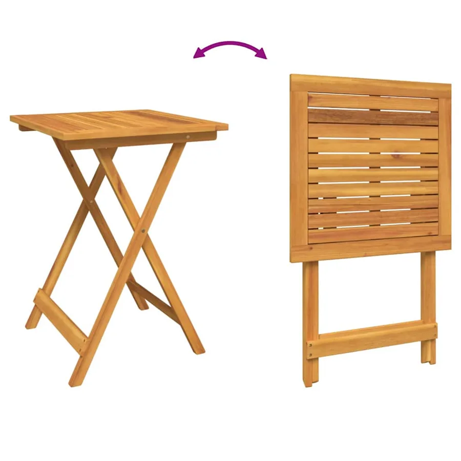 Ensemble bistro de jardin 3 pcs Marron Bois d'Acacia Massif - 14