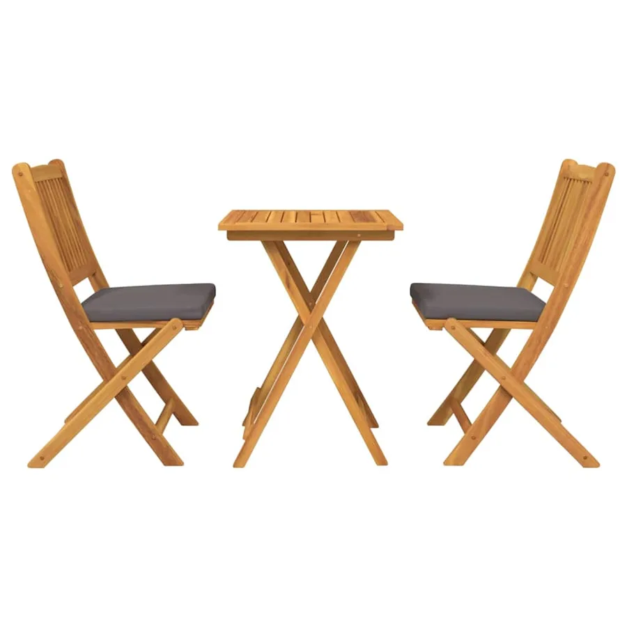 Ensemble bistro de jardin 3 pcs Marron Bois d'Acacia Massif - 7