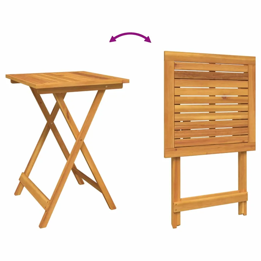 Ensemble bistro de jardin 3 pcs Marron Bois d'Acacia Massif - 14