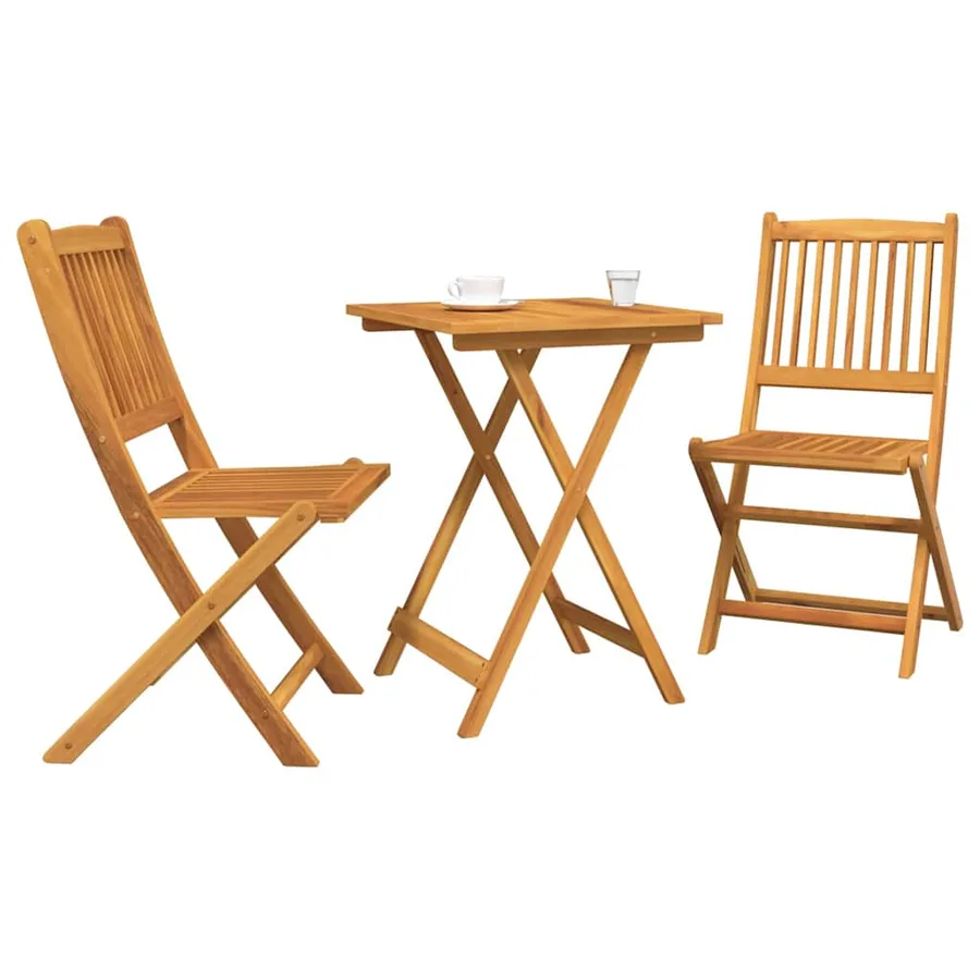 Ensemble bistro de jardin 3 pcs Marron Bois d'Acacia Massif - 3