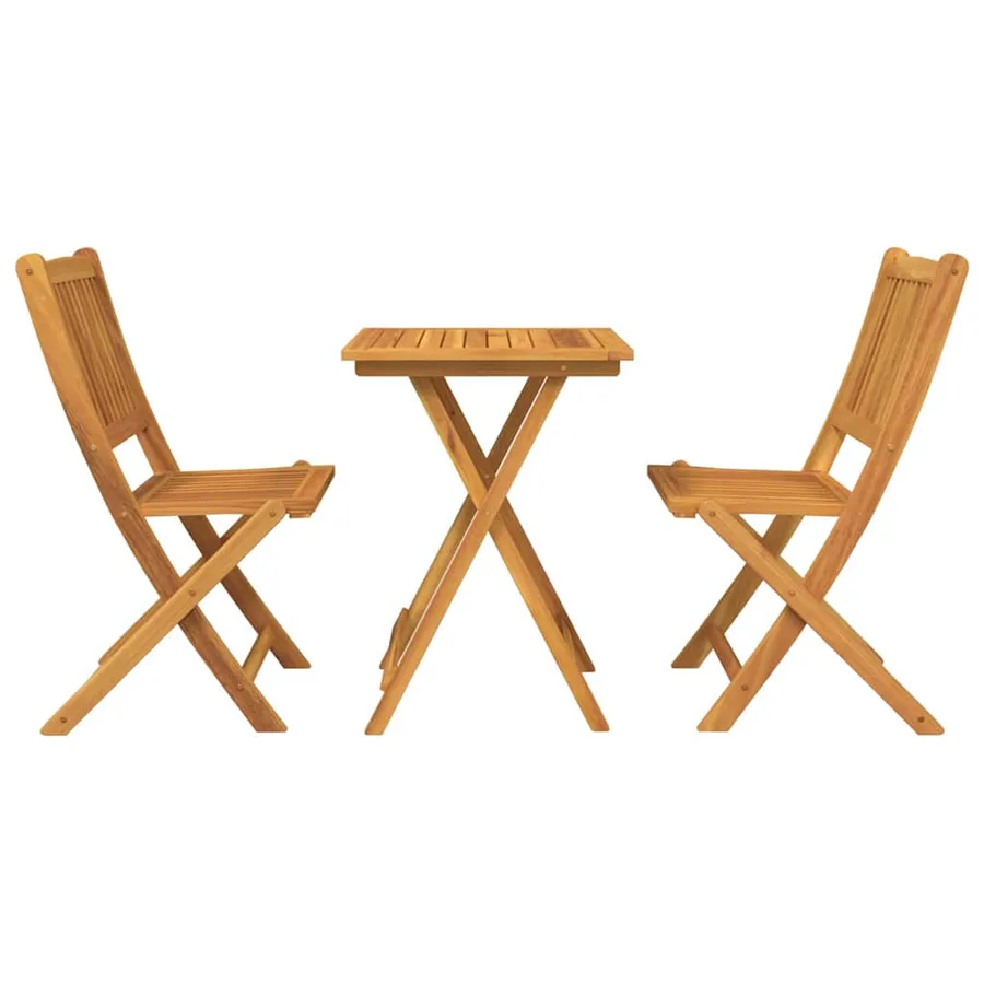 Ensemble bistro de jardin 3 pcs Marron Bois d'Acacia Massif - 7