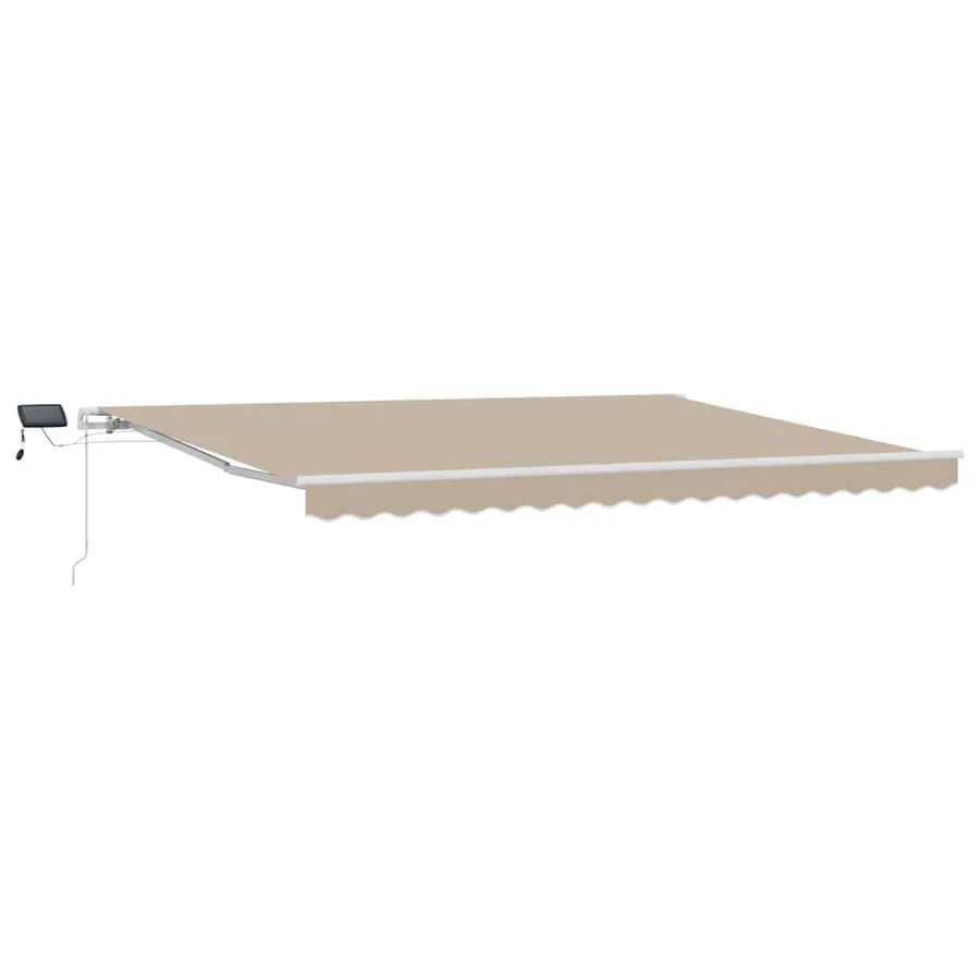 Auvent rétractable Beige 450 × 300 cm Tissu et Aluminium - 2
