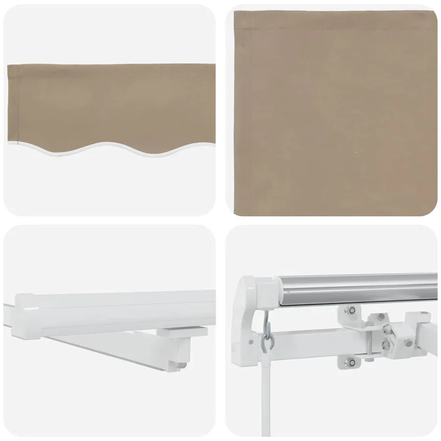 Auvent rétractable Beige 450 × 300 cm Tissu et Aluminium - 8