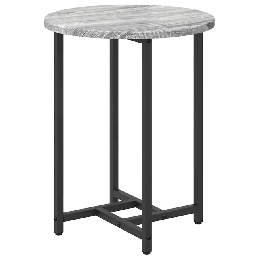 Ensemble de tables d'appoint 2 pcs Gris Sonoma et noir - 6