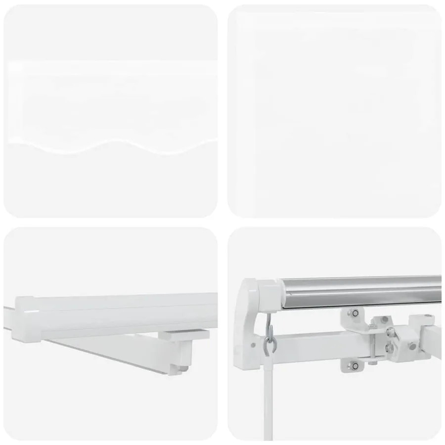 Auvent rétractable Blanc 400 × 300 cm Tissu et Aluminium - 8