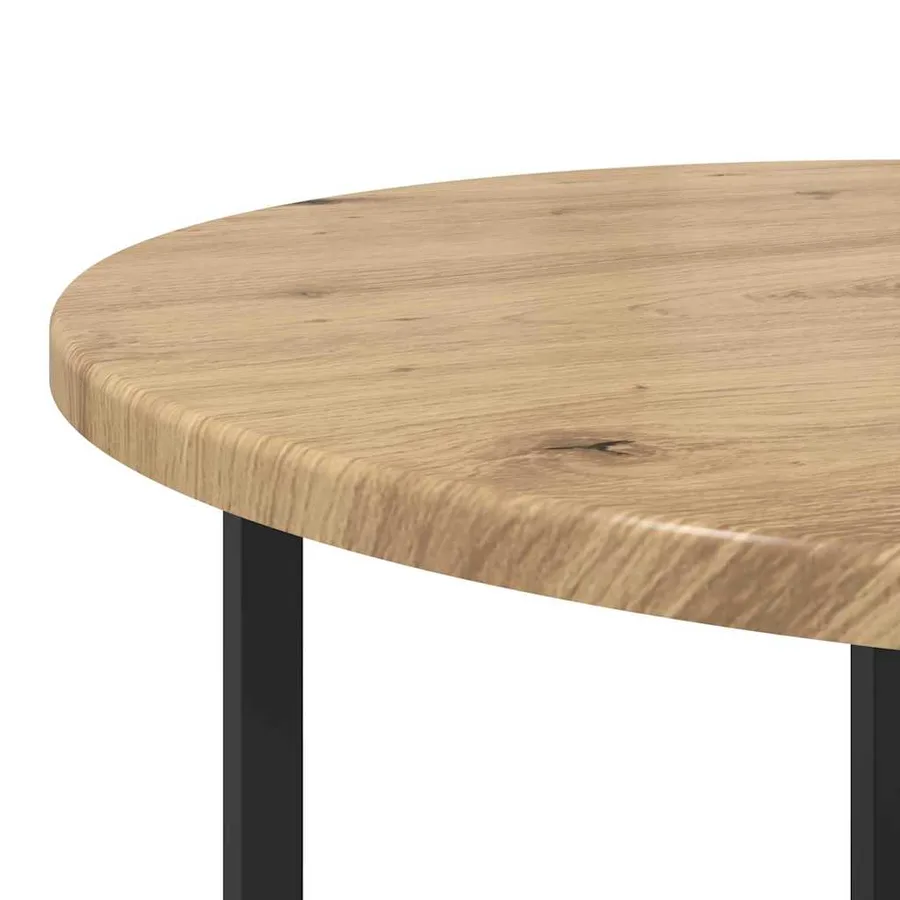 Ensemble de tables d'appoint 2 pc Chêne artisanal et noir - 7