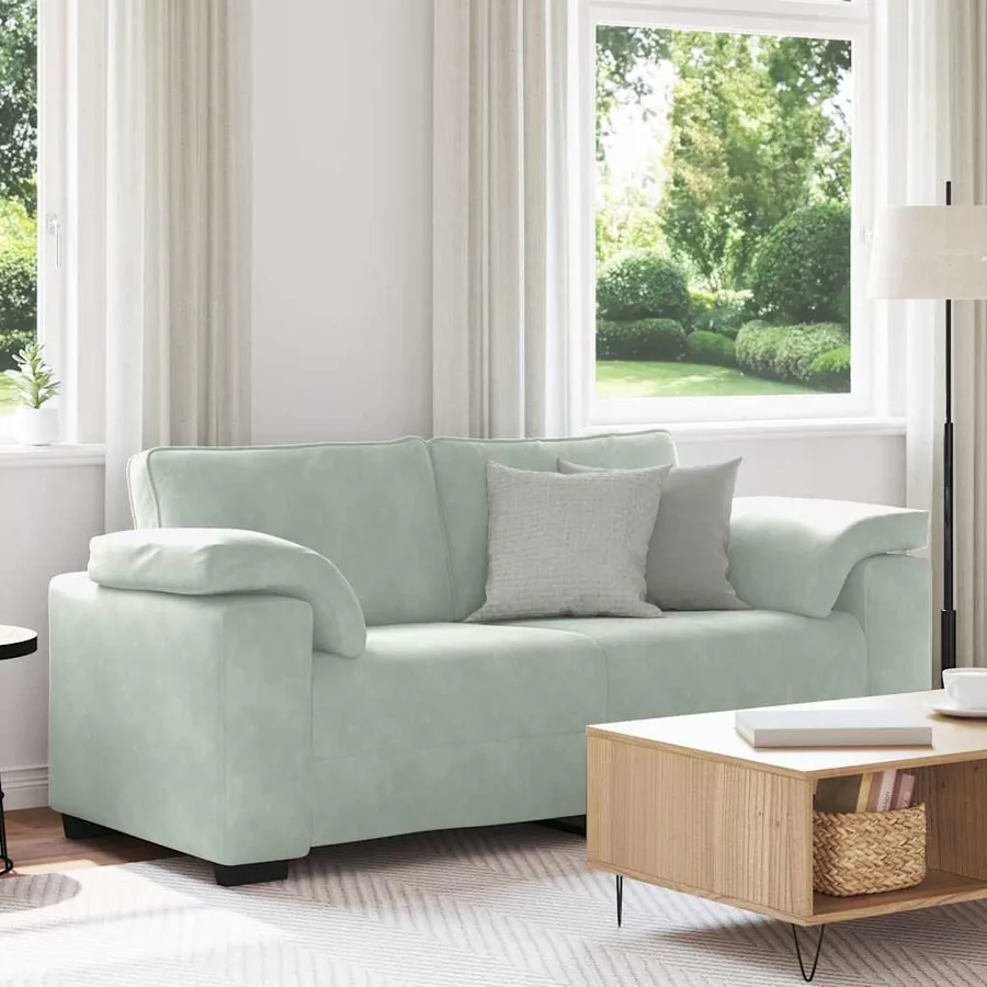 Canapé causeuse gris clair 180x77x82 cm velours