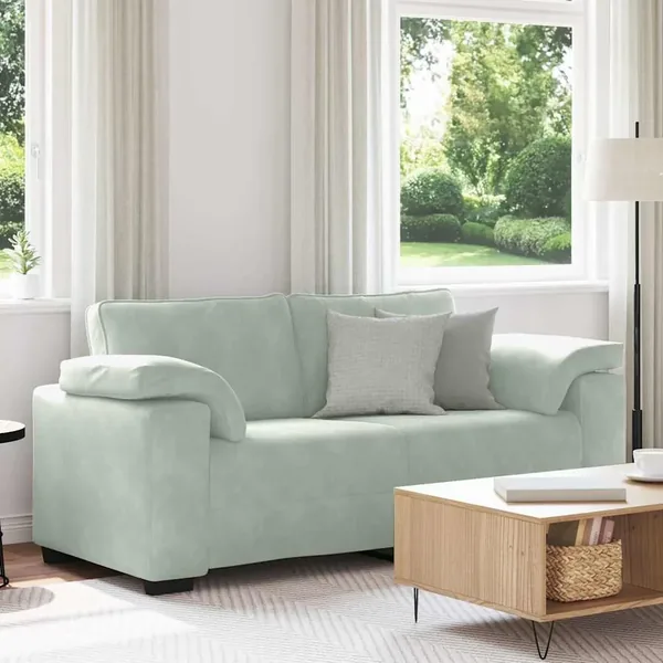 Canapé causeuse gris clair 180x77x82 cm velours