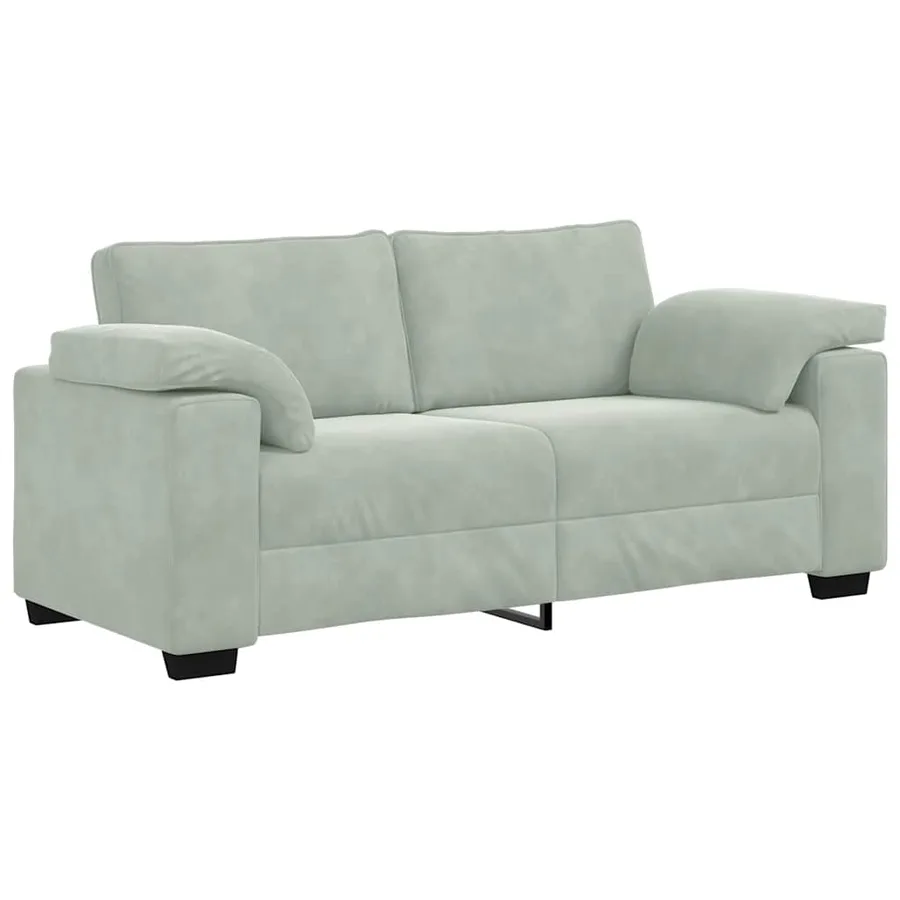 Canapé causeuse gris clair 180x77x82 cm velours - 2