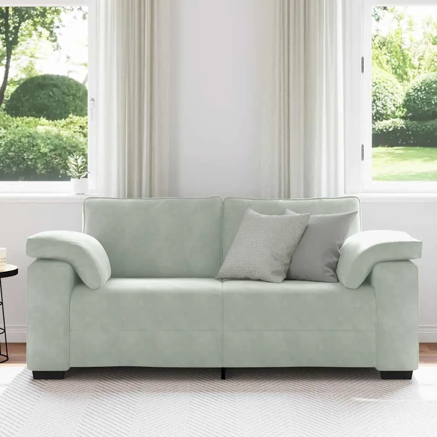 Canapé causeuse gris clair 180x77x82 cm velours - 3