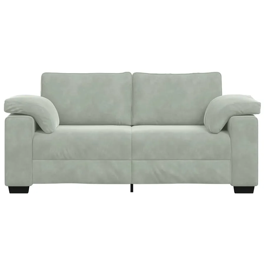 Canapé causeuse gris clair 180x77x82 cm velours - 4