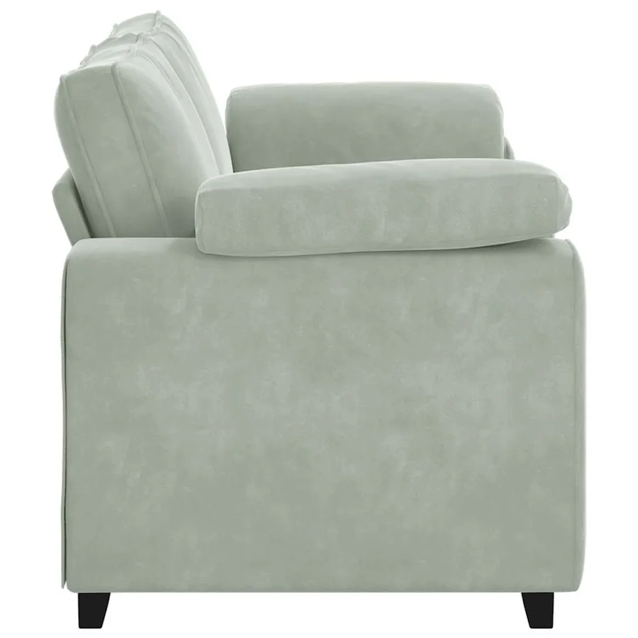 Canapé causeuse gris clair 180x77x82 cm velours - 5