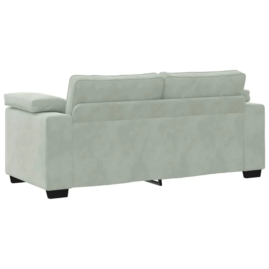 Canapé causeuse gris clair 180x77x82 cm velours - 6