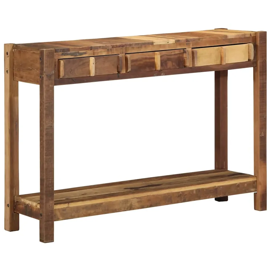 Table console Marron 107 x 33 x 76 cm Bois Recyclé Solide
