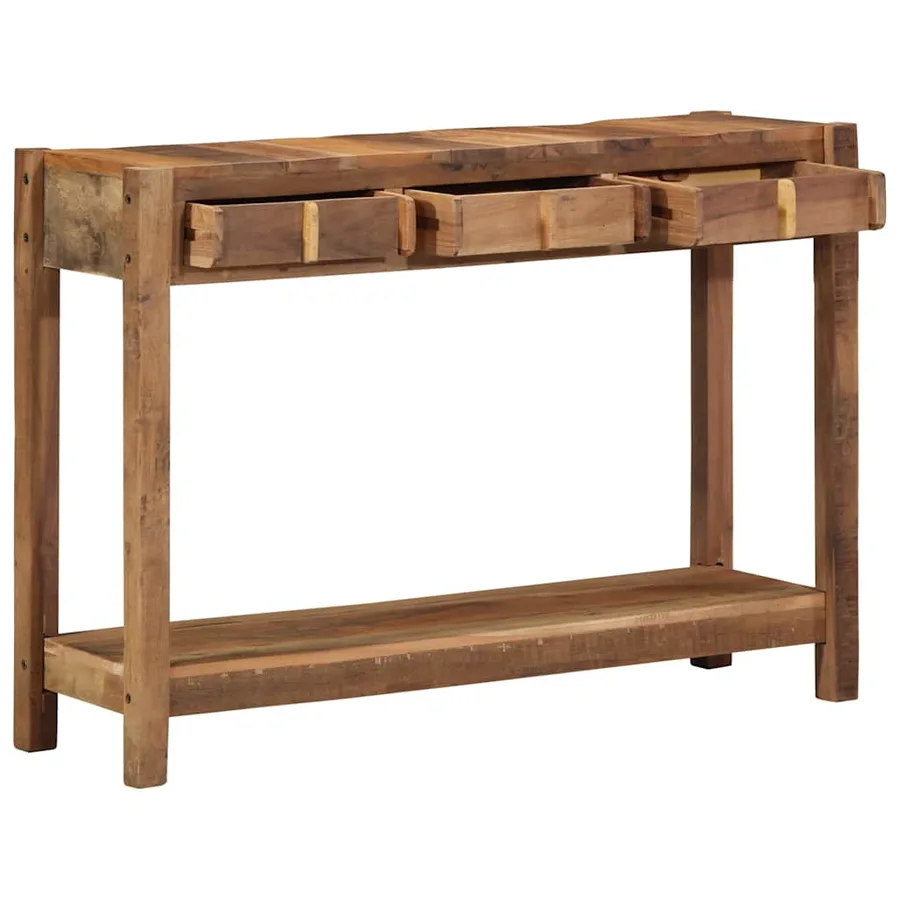 Table console Marron 107 x 33 x 76 cm Bois Recyclé Solide - 3