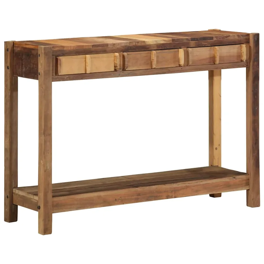 Table console Marron 107 x 33 x 76 cm Bois Recyclé Solide - 8