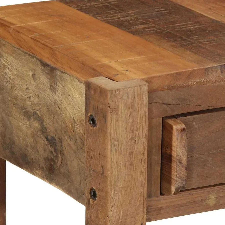 Table console Marron 107 x 33 x 76 cm Bois Recyclé Solide - 9
