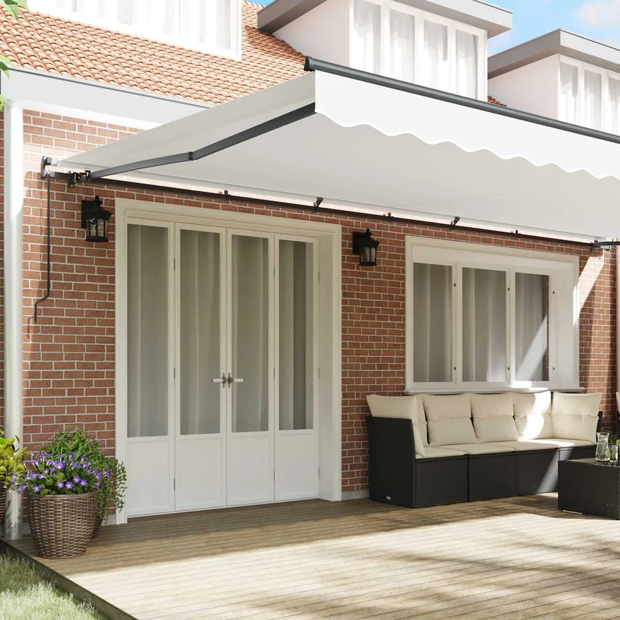 Auvent rétractable Blanc 600 × 350 cm Polyester et Aluminium - 3