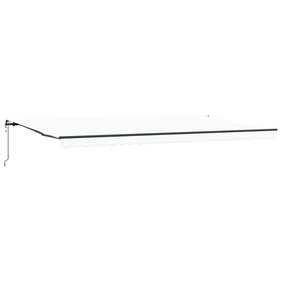 Auvent rétractable Blanc 600 × 350 cm Tissu et Aluminium - 2