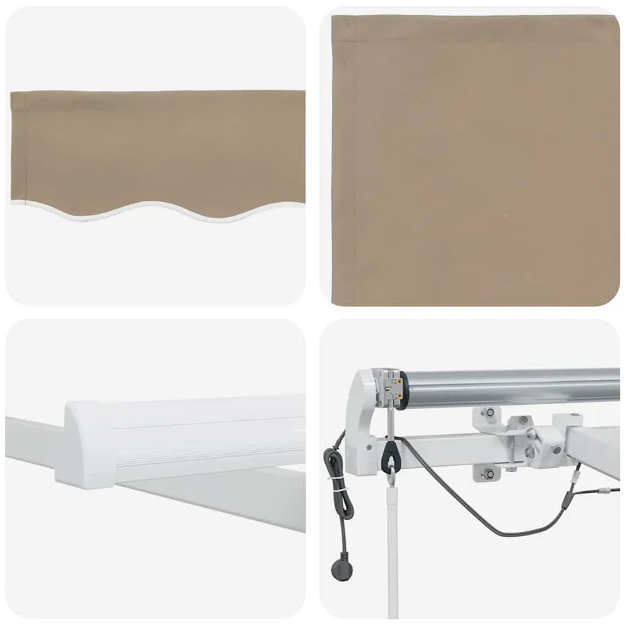 Auvent rétractable Beige 400 × 350 cm Polyester - 8
