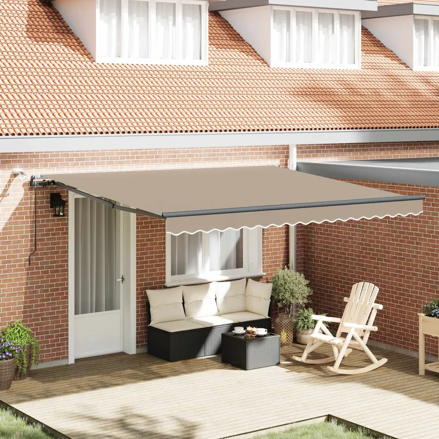 Auvent rétractable Beige 400 × 350 cm Polyester