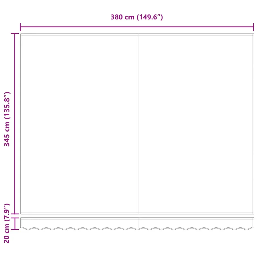 Auvent rétractable Beige 400 × 350 cm Polyester - 16